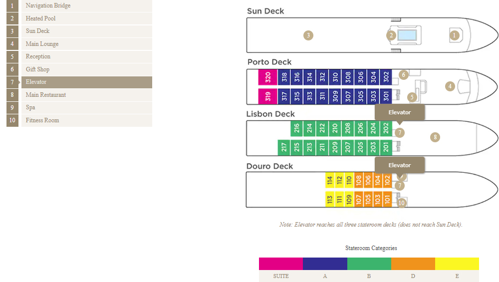 AmaVida Deck Plan